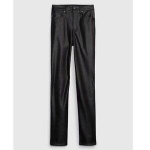 High Rise Vegan Leather Vintage Slim Pants